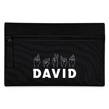 Sign Language David - Pencil Case - black - Front