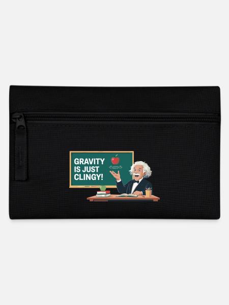 Lustiges Physik-Design – Gravity is just clingy - Federtasche - Schwarz