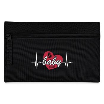 EKG Kurve - Herzkurve - Baby 2025 - Schwanger - Federtasche - Schwarz - Vorne