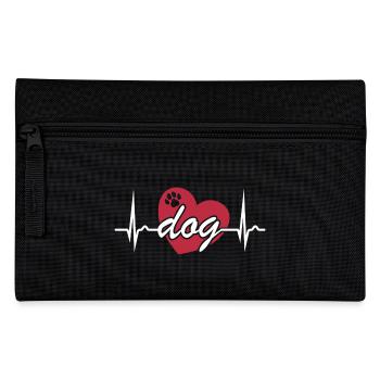 ECG Curve - Heart Curve - Pulse - Dog - Pencil Case - black - Front