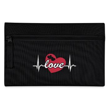 ECG Curve - Heart Curve - Valentine's Day - Love - Pencil Case - black - Front