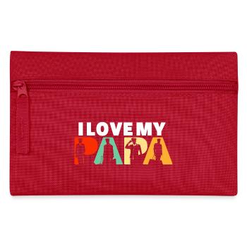 Ich liebe das Design meines Papa-Piloten und Fliegerkapitäns - Federtasche - Rot - Vorne