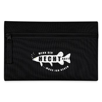 Hecht | Hechte Angeln Angler Angelrute Fische See - Federtasche - Schwarz - Vorne