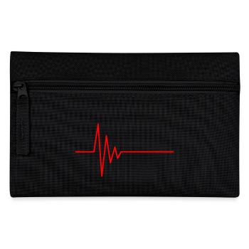 ECG heartbeat red - Pencil Case - black - Front