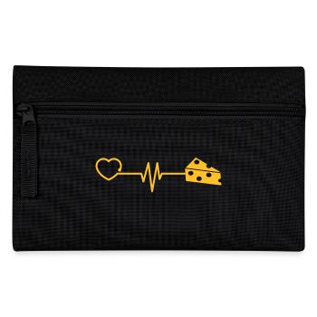 Cheese cheese lover gift funny heartbeat EKG - Pencil Case - black - Front