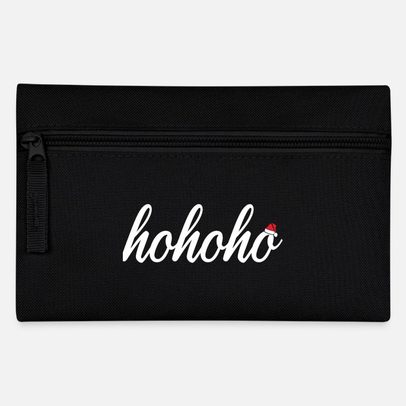 hohoho with Santa's hat - Pencil Case - black