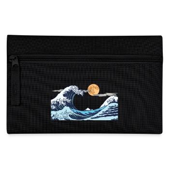 Kanagawa Waves Aesthetic Japanese Art Great Wave - Pencil Case - black - Front