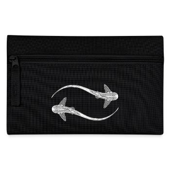 Elegante vintage kreisende Leopardenhaie - Federtasche - Schwarz - Vorne