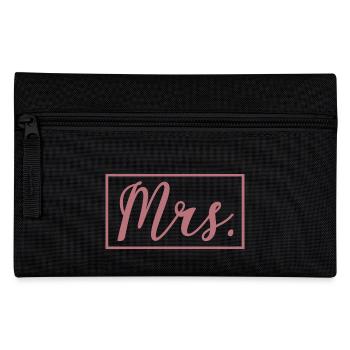 Mrs. Matching Paar Verlobung Hochzeit Flitterwochen - Federtasche - Schwarz - Vorne