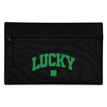 St. Patrick's Day Geschenk Kleeblatt Männer, Frauen, Kinder - Federtasche - Schwarz - Vorne