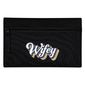 Retro Wifey Matching Couple Wedding Party Mariage - Trousse - noir - Devant