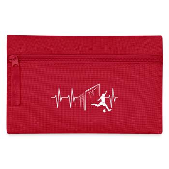Soccer Goal Shot Heartbeat Team Team Pulse - Pencil Case - red - Front