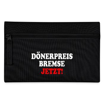 dönerpreisbremse jetzt - Federtasche - Schwarz - Vorne