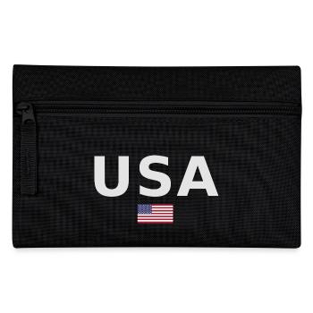 TEAM United States American Flag Banner Under Writing - Pencil Case - black - Front