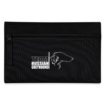 TEAM Russian Greyhound Hunde Windhund Wilsigns - Federtasche - Schwarz - Vorne