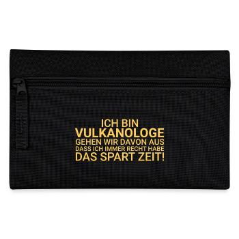 Vulkanologe Zeit Sparen Vulkanologie - Federtasche - Schwarz - Vorne