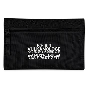 Vulkanologe Zeit Sparen Vulkanologie - Federtasche - Schwarz - Vorne