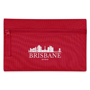 Brisbane Skyline, Brisbane Australia - Pencil Case - red - Front