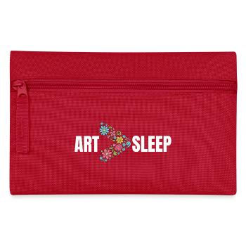 Blumenkunst > Schlaf – Lustiger Künstler T-Shirt - Federtasche - Rot - Vorne