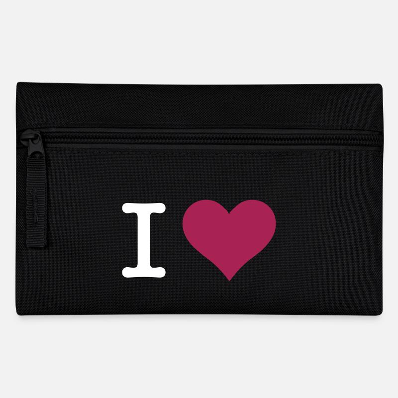 i love heart - Pencil Case - black