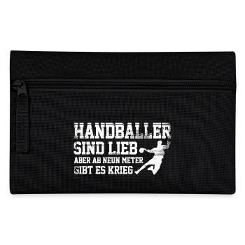 Handballer sind lieb - Federtasche - Schwarz - Vorne