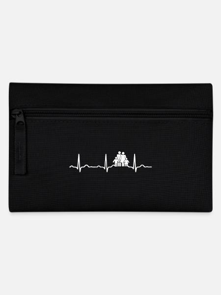 EKG HERZSCHLAG FAMILIE White - Federtasche - Schwarz