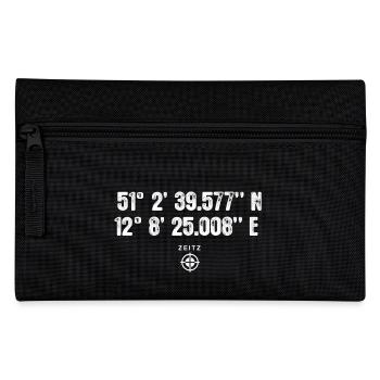 Zeitz Geocacher Geschenk Standort GPS Stadt - Federtasche - Schwarz - Vorne