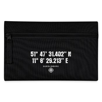 Quedlinburg Geocacher Geschenk Standort GPS Stadt - Federtasche - Schwarz - Vorne