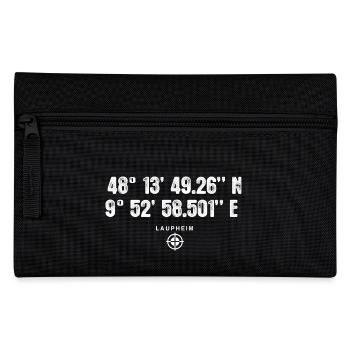 Laupheim Geocacher Geschenk Standort GPS Stadt - Federtasche - Schwarz - Vorne