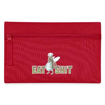 motif chemise mouche Faites cuire à nouveau manger de la merde - Trousse - rouge - Devant