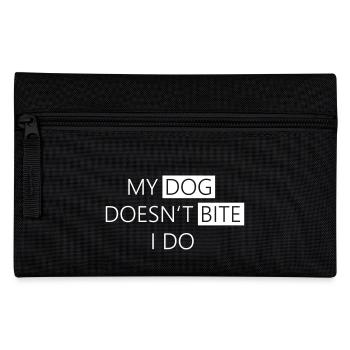 Funny Dog Shirt - My dog does not bite - Pencil Case - black - Front