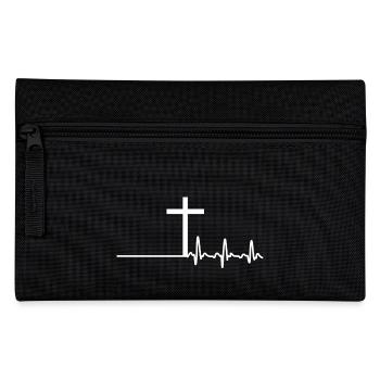 Heart Heart Fréquence cardiaque Heartbeat Jesus Cross - Trousse - noir - Devant