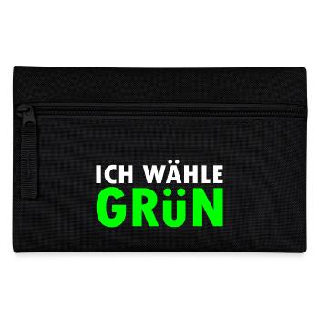 Ich wähle grün - Federtasche - Schwarz - Vorne