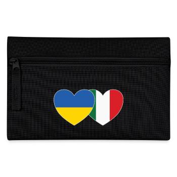 Ukraine Italy Heart Flag - Pencil Case - black - Front