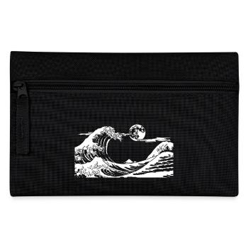 Kanagawa Waves Aesthetic Japanese Art Great Wave - Pencil Case - black - Front