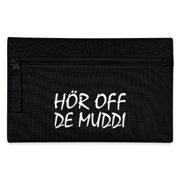 Hör auf die mutti - Federtasche - Schwarz - Vorne