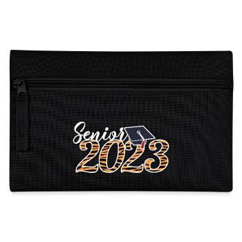 Senior 2023 Tiger Skin Graduate Graduation Geschenk - Federtasche - Schwarz - Vorne
