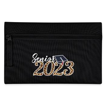 Senior 2023 Leopard Skin Graduate Graduation Geschenk - Federtasche - Schwarz - Vorne