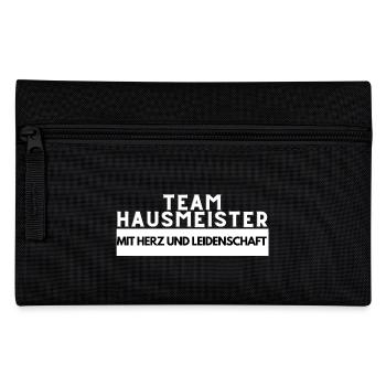 Team Hausmeister mit Herz und Leidenschaft - Federtasche - Schwarz - Vorne