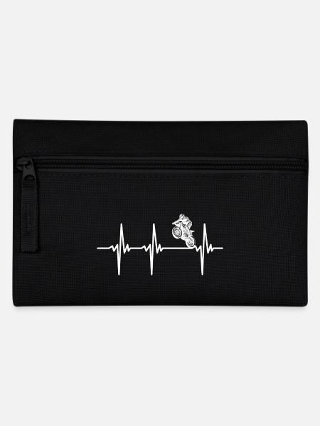 Herzschlag für Biker und Motorräder - Federtasche - Schwarz