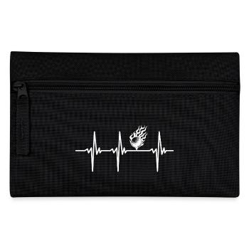 Heartbeat for Golf Ball on Fire Flames Tee - Pencil Case - black - Front