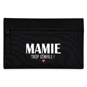 Mamie trop géniale Cadeau mamie grand mère - Trousse - noir - Devant