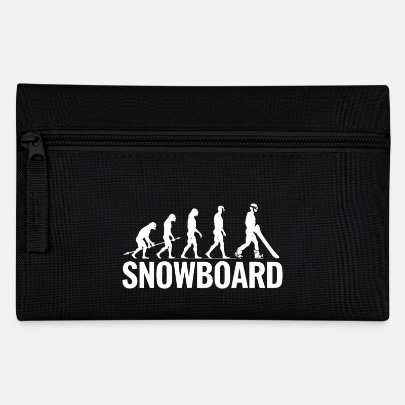 Evolution zum Snowboarder - Lustige Kunst - Federtasche - Schwarz