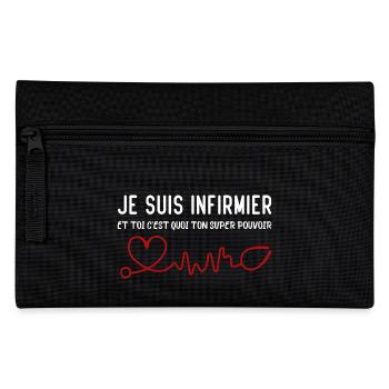 Krankenschwester Hemd • Superkraft Krankenschwester Geschenk - Federtasche - Schwarz - Vorne