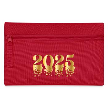 2025 Silvester Outfit Damen Herren – Modern Lustig - Federtasche - Rot - Vorne