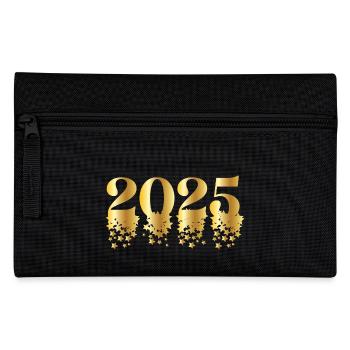2025 Silvester Outfit Damen Herren – Modern Lustig - Federtasche - Schwarz - Vorne