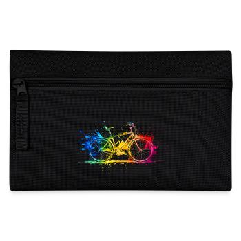 Buntes Fahrrad Rad Radfahrer Bicycle Geschenk - Federtasche - Schwarz - Vorne