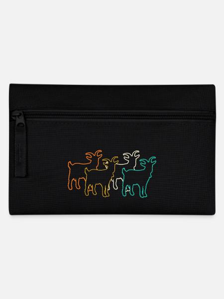 Ziegen - Federtasche - Schwarz