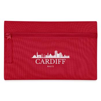 Cardiff Skyline, Cardiff Wales - Federtasche - Rot - Vorne