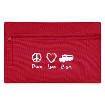 Frieden Liebe Busse - Federtasche - Rot - Vorne